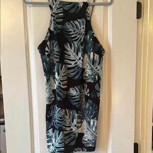 Show me your MUMU Tropical Leaf Print Halter Dress size small